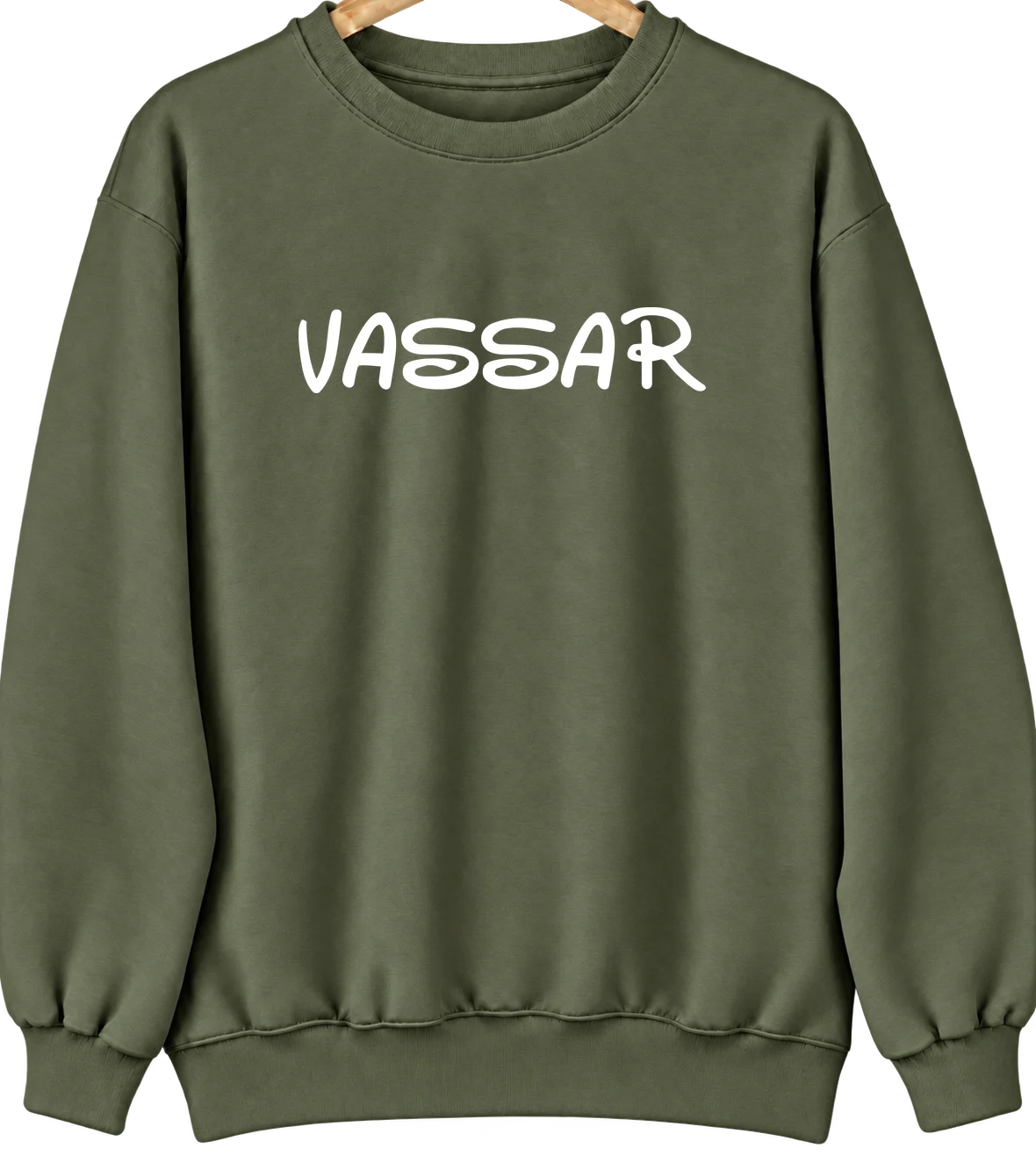 Vassar, Michigan Hometown Crewneck — Military Green