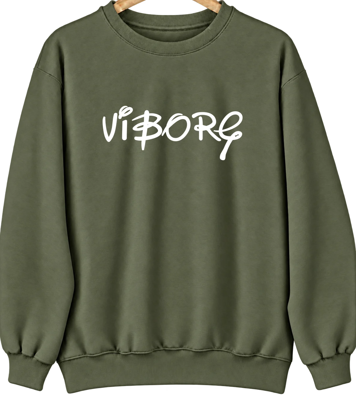 Viborg, South Dakota Hometown Crewneck — Military Green