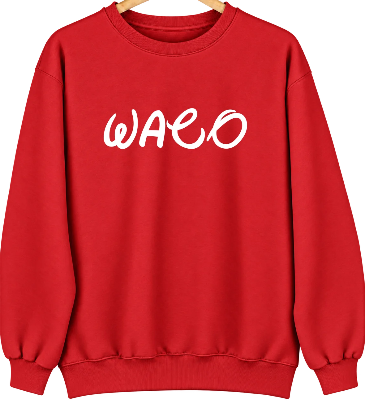 Waco, North Carolina Hometown Crewneck — Red
