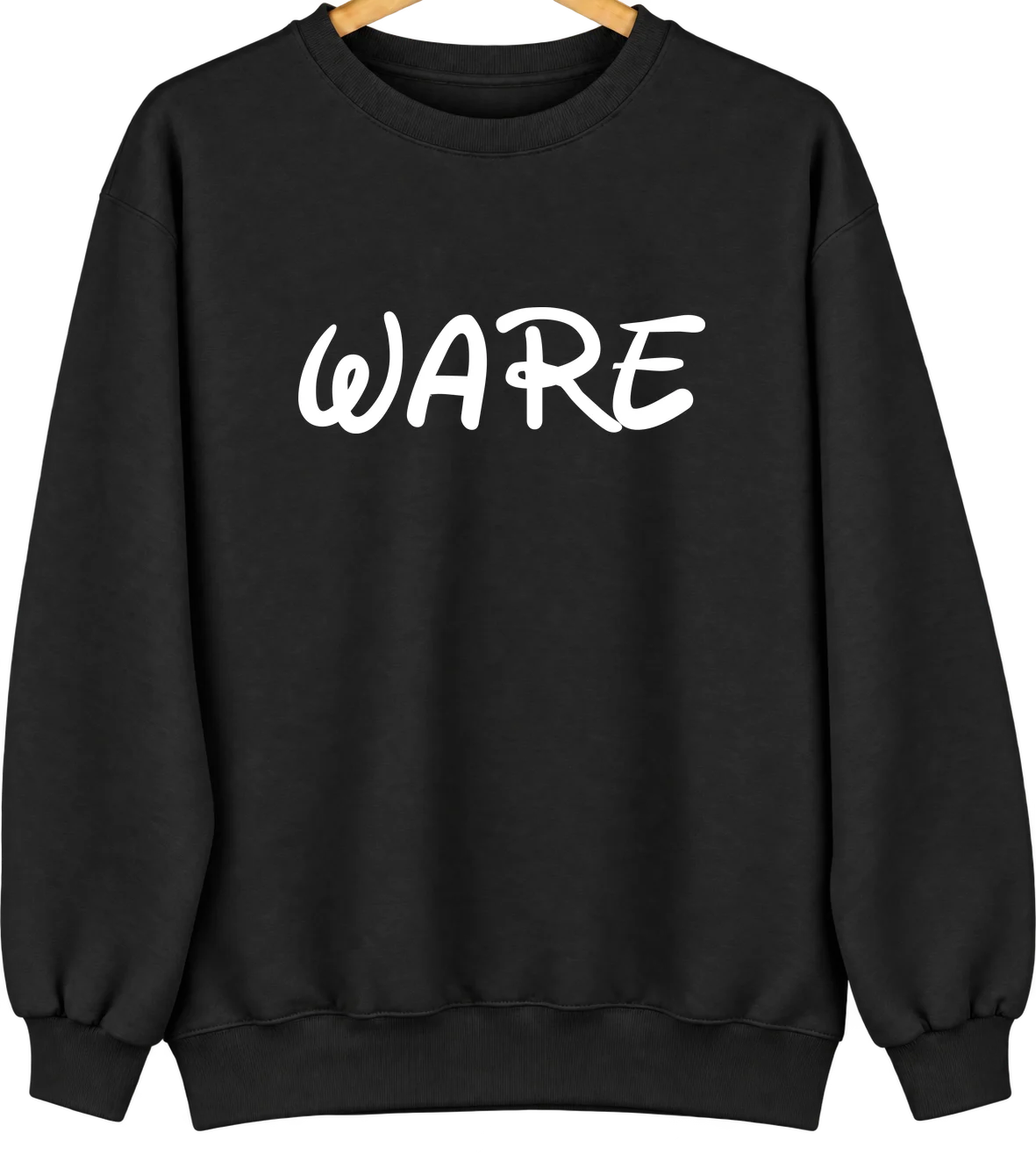 Ware, Massachusetts Hometown Crewneck — Black
