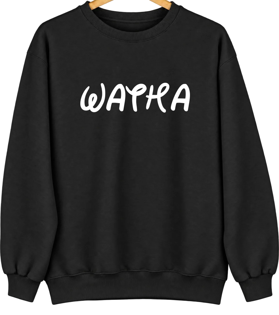 Watha, North Carolina Hometown Crewneck — Black