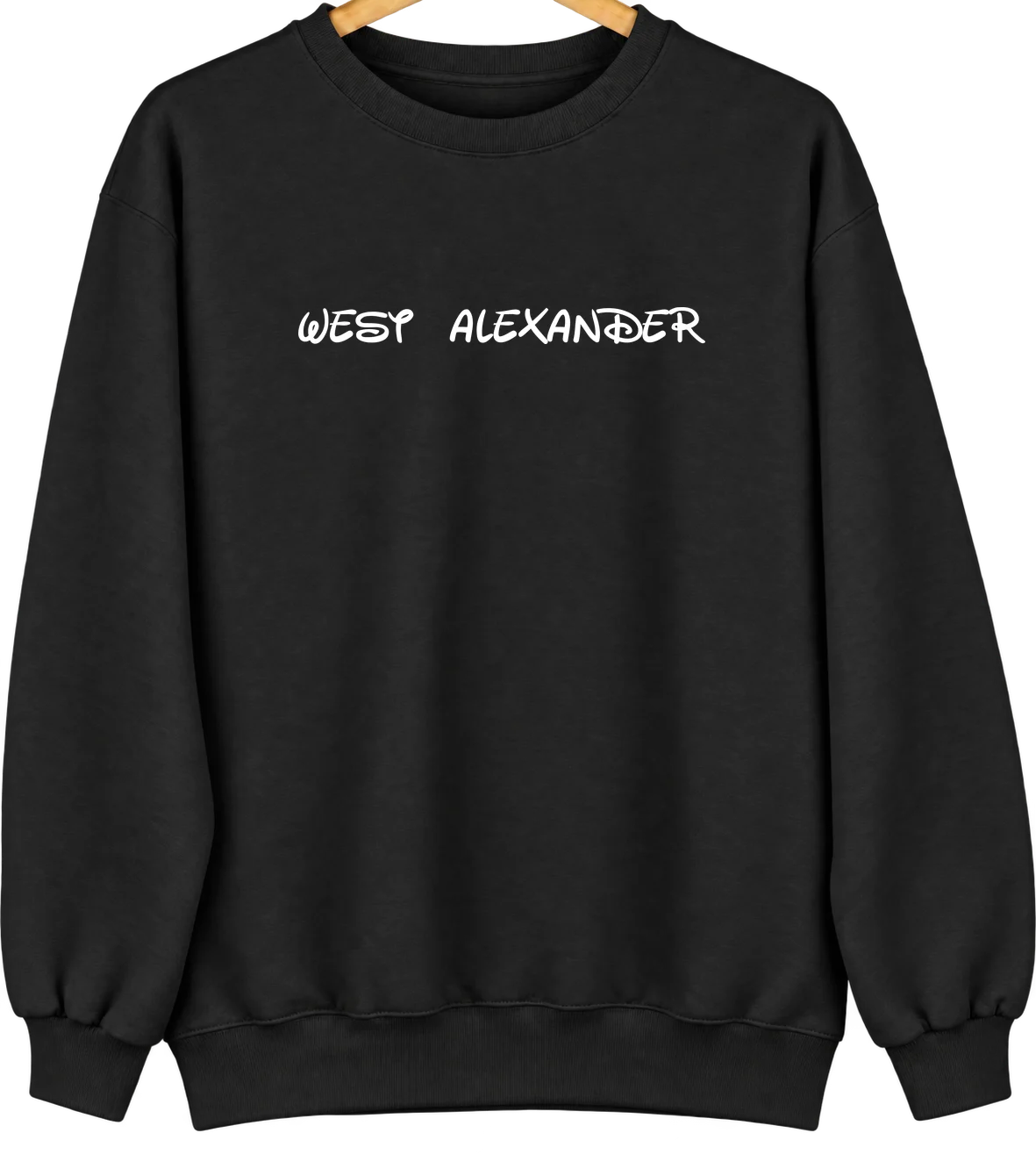 West Alexander, Pennsylvania Hometown Crewneck — Black