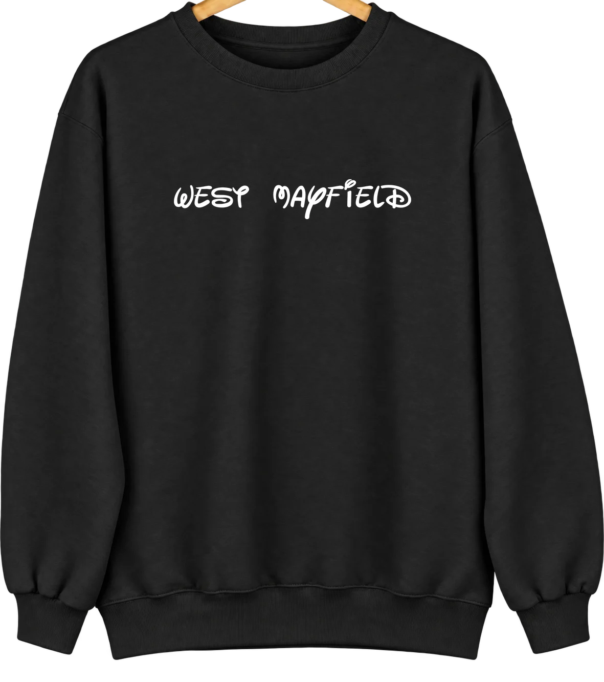 West Mayfield, Pennsylvania Hometown Crewneck — Black