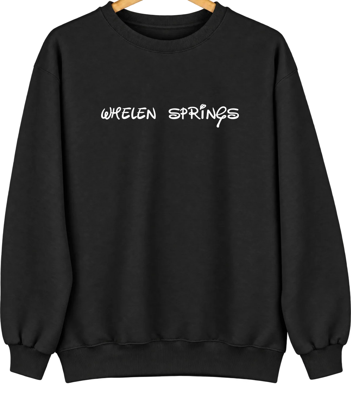Whelen Springs, Arkansas Hometown Crewneck — Black