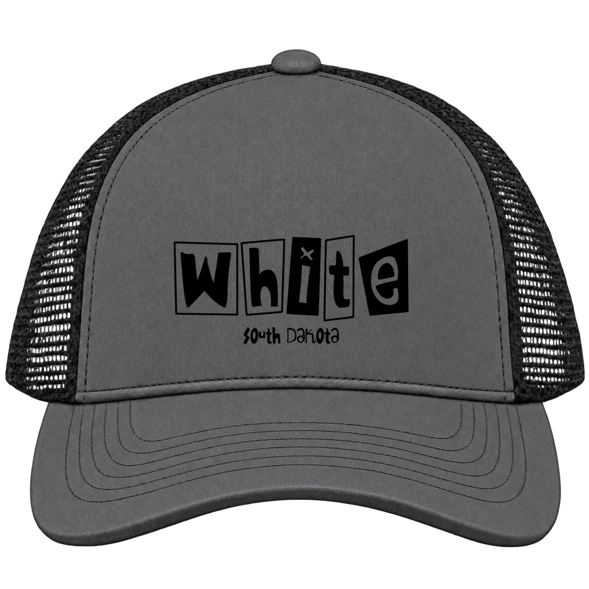 White, South Dakota Hometown Trucker Cap