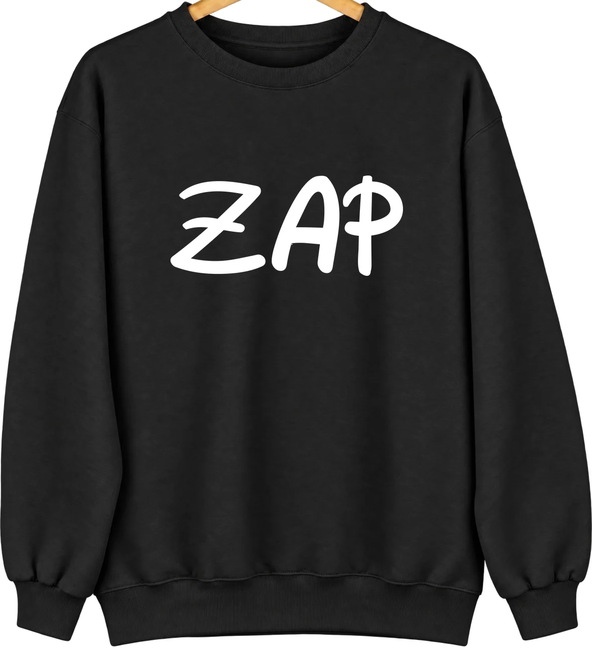 Zap, North Dakota Hometown Crewneck — Black